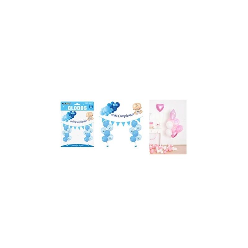 GENERICO - Set De Globos Látex Baby Shower Azul 29pcs