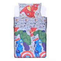 Cobertor Plumón Cubrecama Reversible 1.5 Plaza Diseño Avengers Iron man