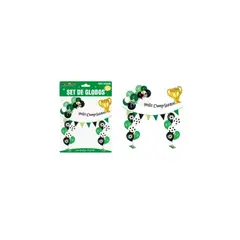 GENERICO - Set De Globos Látex y Guirnalda Con Fútbol 35pcs