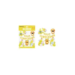 GENERICO - Set Globos Látex Y Guirnalda Con Animal 56pcs