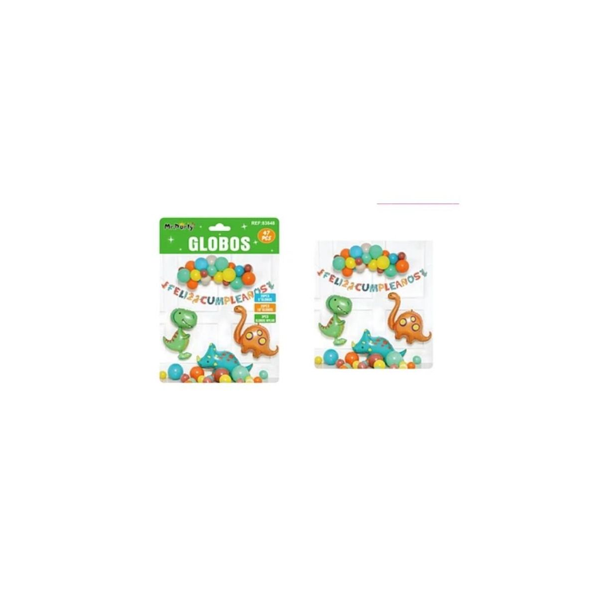 GENERICO - Set De Globos Látex Con Dinosaurios 47pcs
