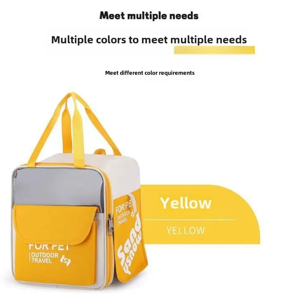 GENERICO - Mochila Transportador Cuadrada de Mascotas Amarillo