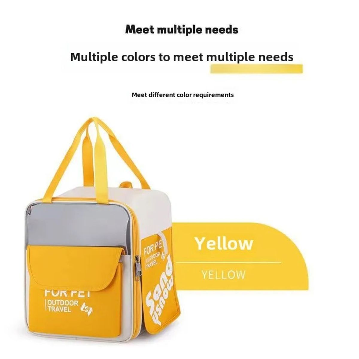 GENERICO - Mochila Transportador Cuadrada de Mascotas Amarillo