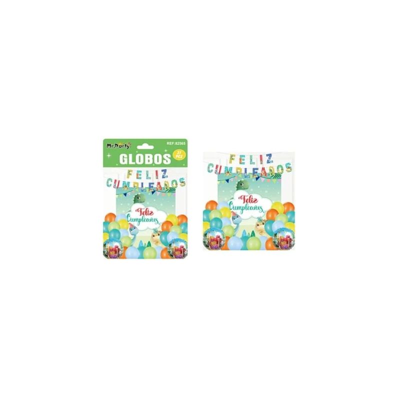 GENERICO - Set De Globos Látex Y Guirnalda Con Dinosaurio 31pcs