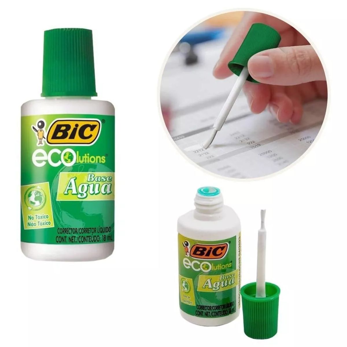 GENERICO - Corrector Líquido Blanco BIC A Base De Agua Eco 18 ml