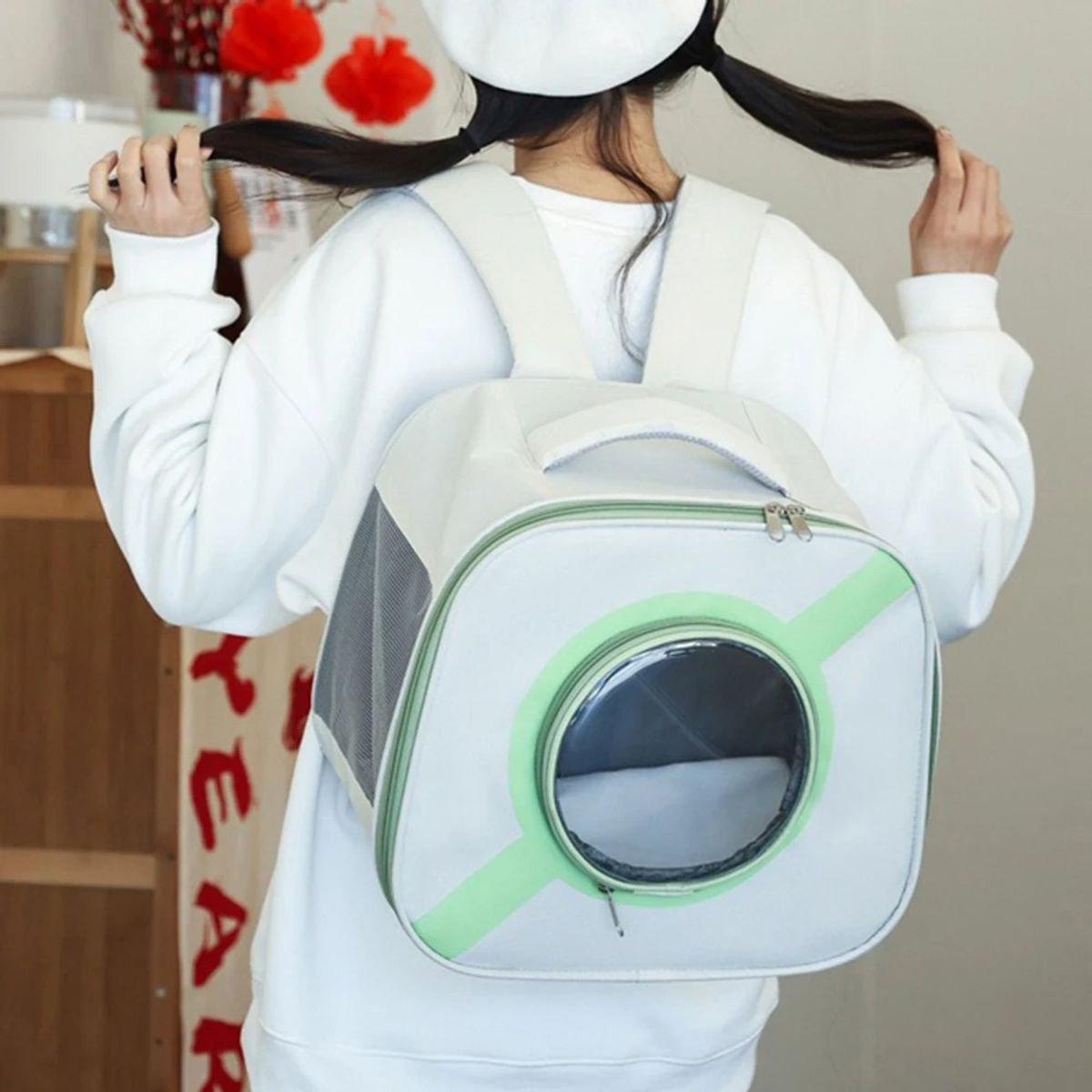 GENERICO - Mochila Transportador Bolso  para Mascotas Verde