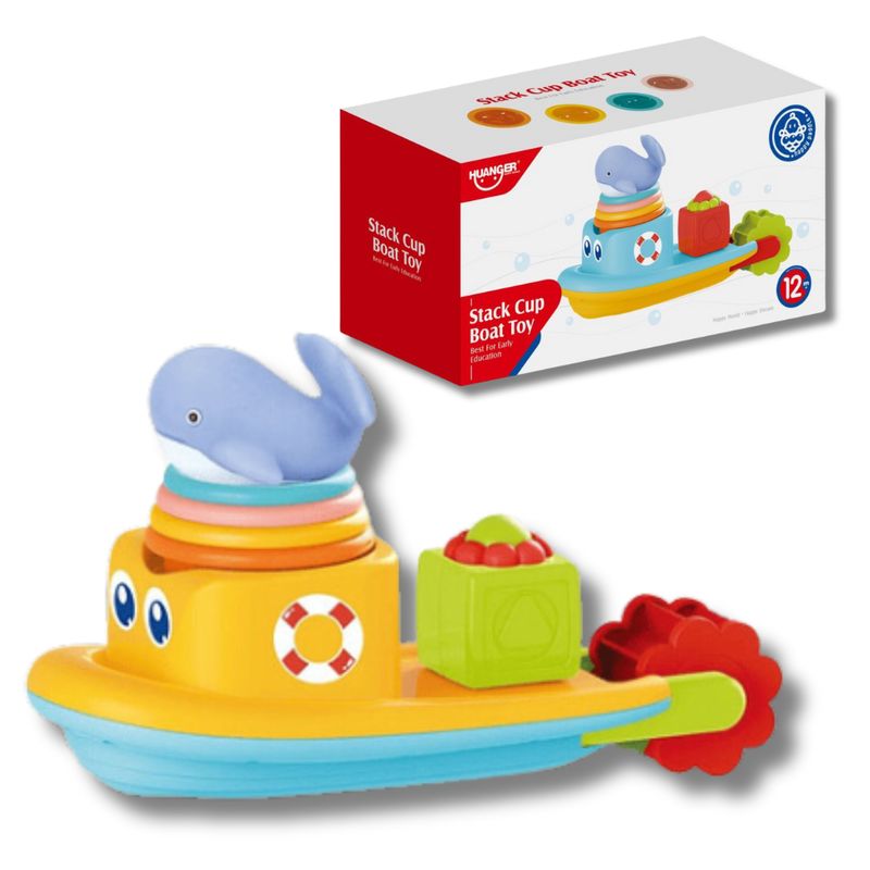 HUANGER - Juguete Bote Didáctico Baño Alegre bebé apilable Niño Niña