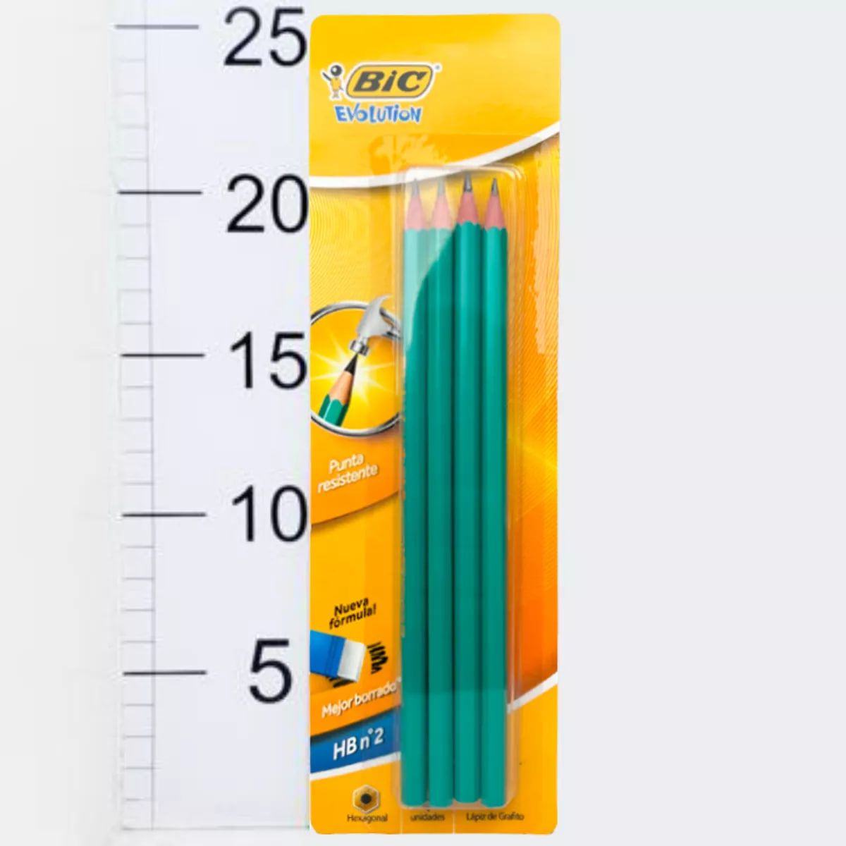GENERICO - Lápiz BIC Evolution HB 2 Sin Goma 4 Unidades Trazo Negro