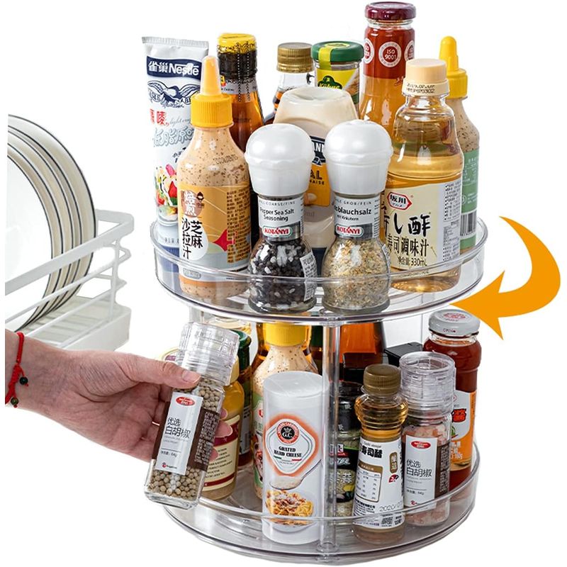 GENERICO - Organizador Giratorio 360 2 Pisos Lazy Susan Estante Cocina Baño