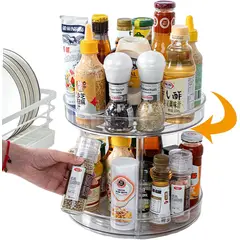 GENERICO - Organizador Giratorio 360 2 Pisos Lazy Susan Estante Cocina Baño