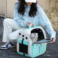 GENERICO - Mochila Transportadora de MascotaS Color Celeste