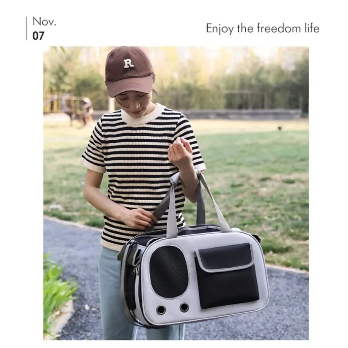 GENERICO - Bolso para Mascotas Diseño de Gato Color Negro