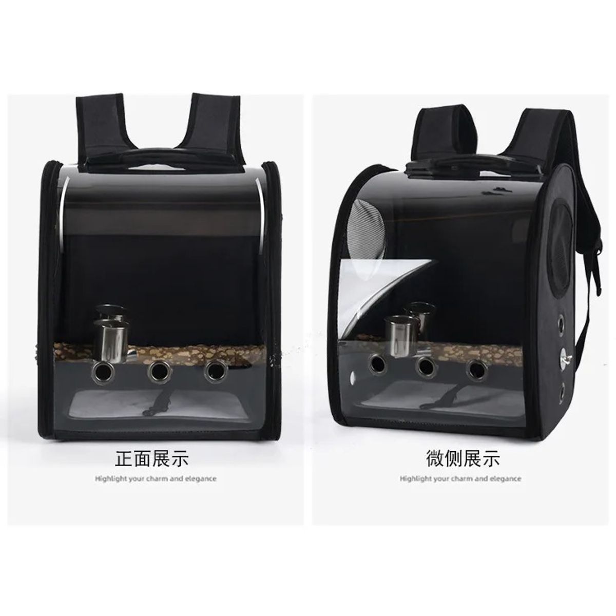 GENERICO - Mochila Transparente para Mascotas Color Negro