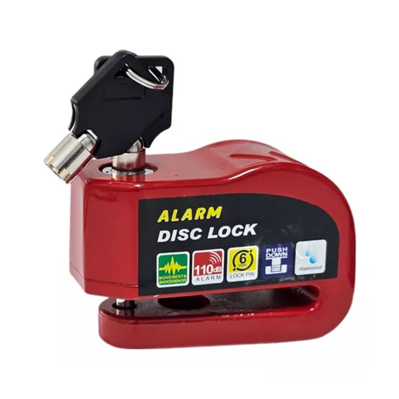 GENERICO - Candado Disco Moto Con Alarma 6mm 110db U-know Disc Lock
