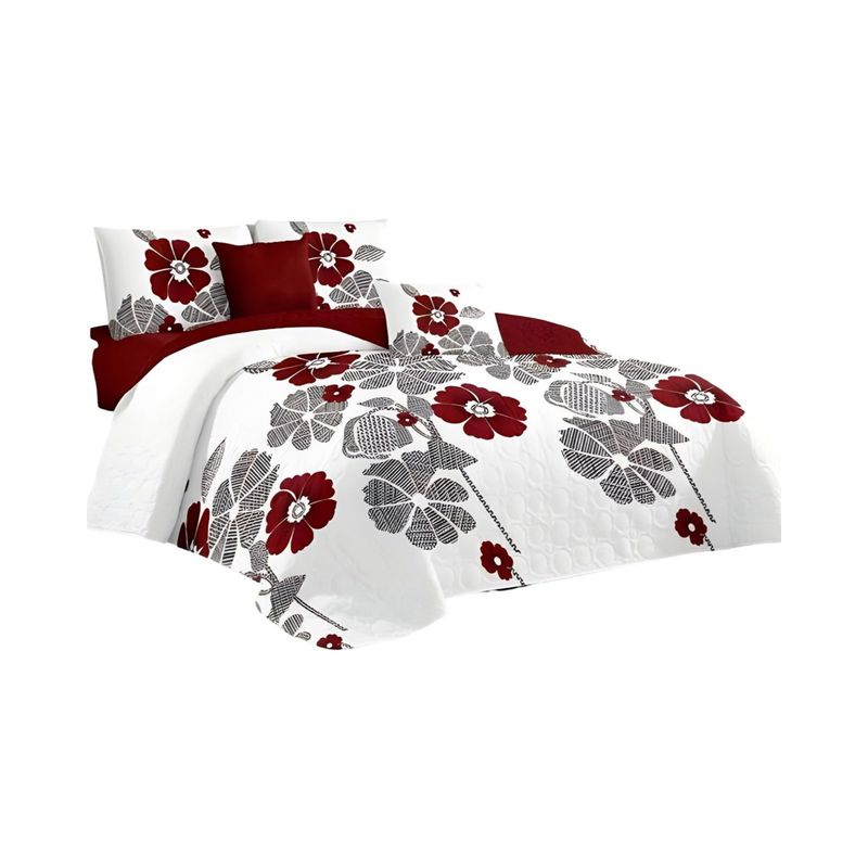 GENERICO - CUBRECAMA QUILT MAS JUEGO DE SABANAS KING