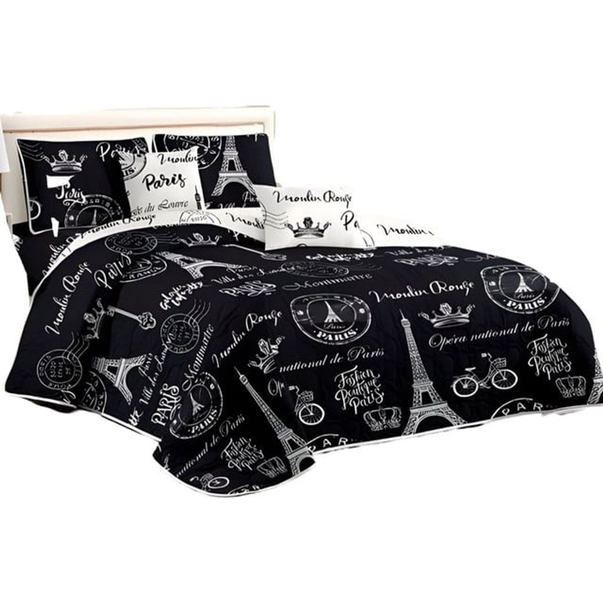 GENERICO - CUBRECAMA QUILT MAS JUEGO DE SABANAS KING