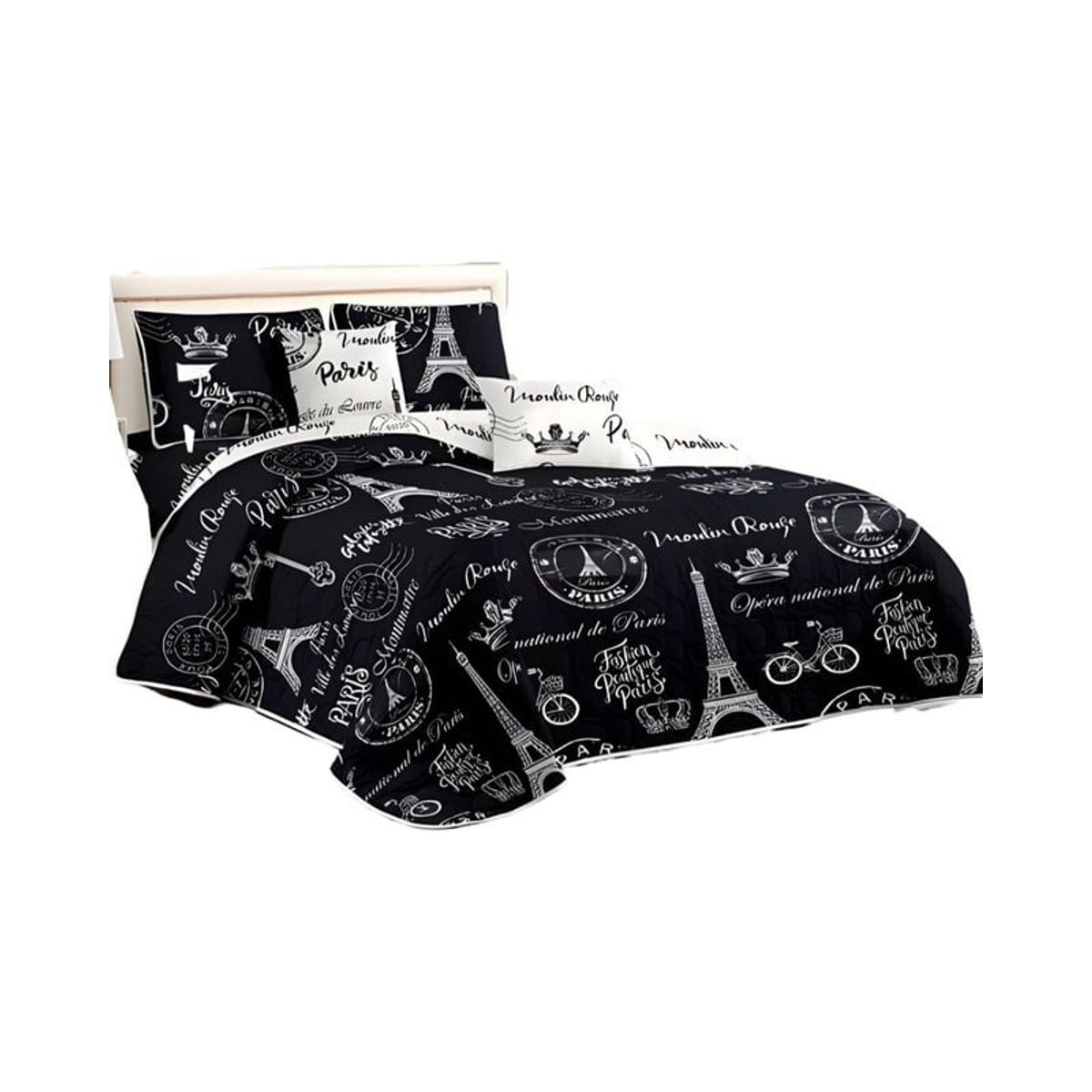 GENERICO - CUBRECAMA QUILT MAS JUEGO DE SABANAS KING