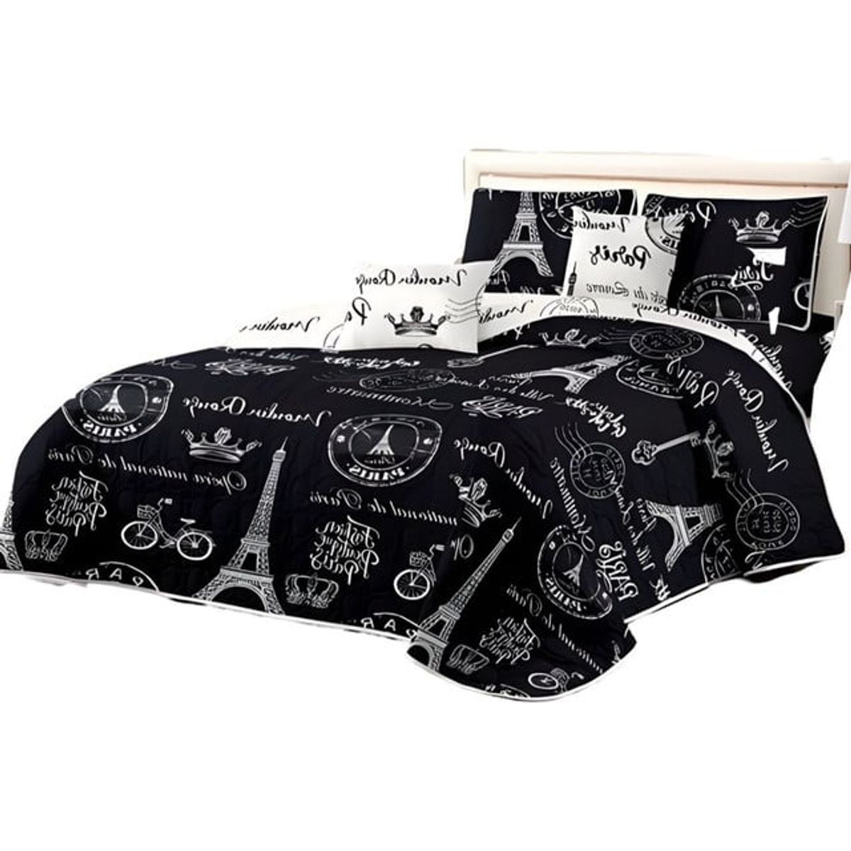 GENERICO - CUBRECAMA QUILT MAS JUEGO DE SABANAS KING