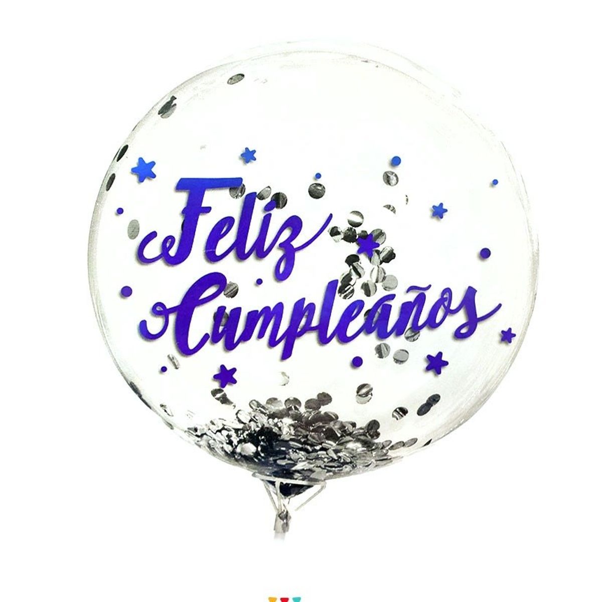 GENERICO - GLOBO BURBUJA CONFETTI F.C AZUL X1 UNI