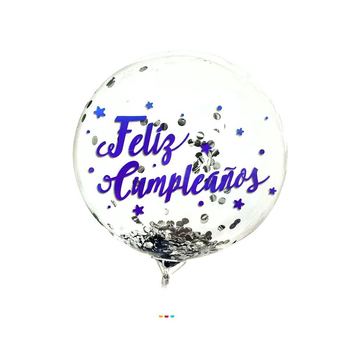 GENERICO - GLOBO BURBUJA CONFETTI F.C AZUL X1 UNI