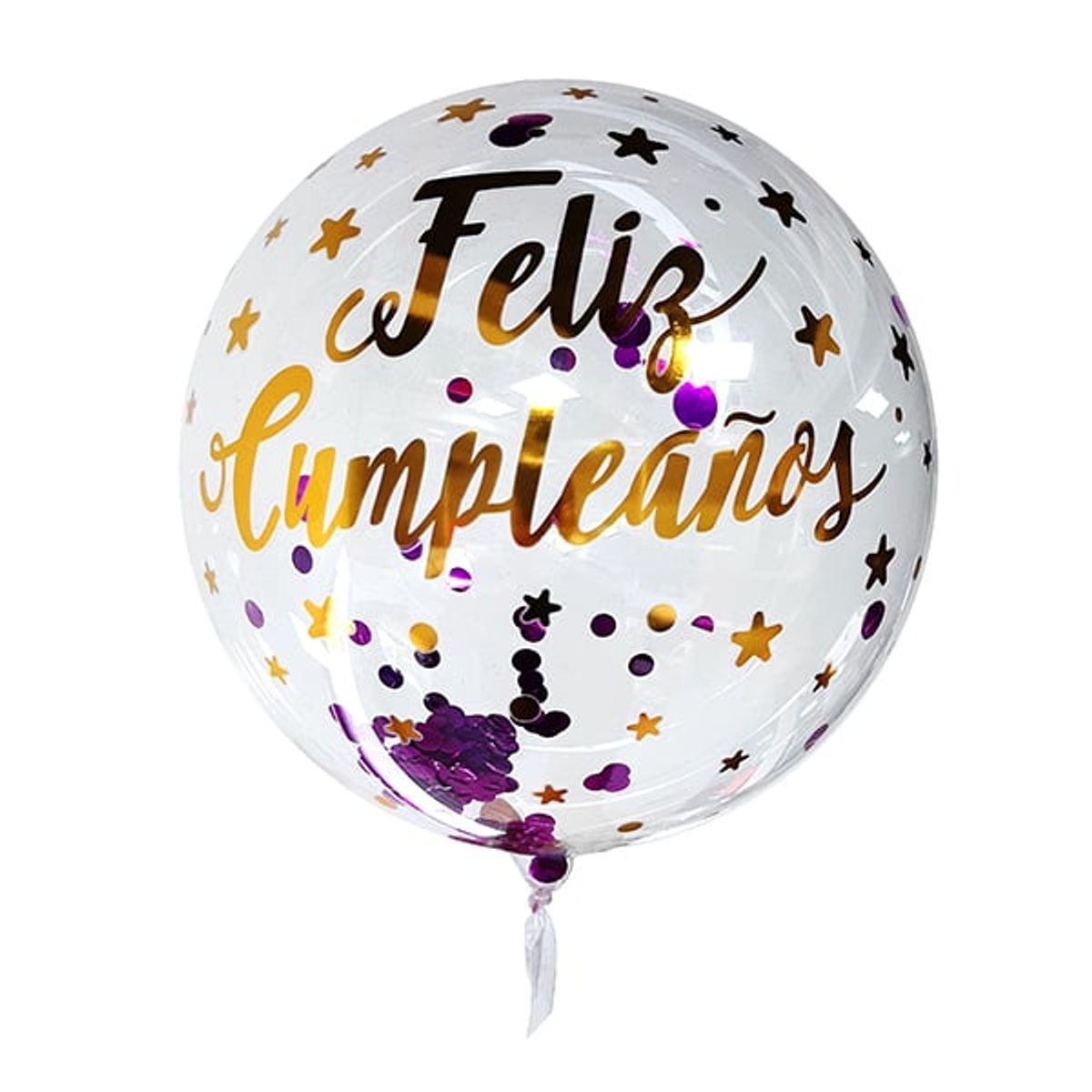 GENERICO - GLOBO BURBUJA CONFETTI FC DORADOFUCSIA X1 UNI