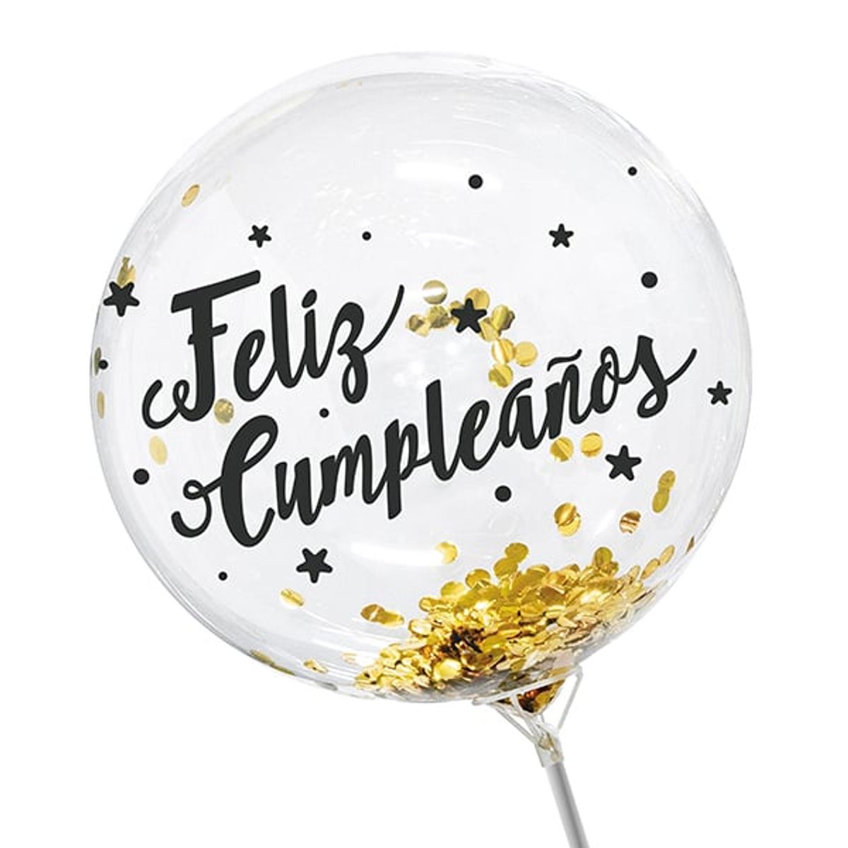 GENERICO - GLOBO BURBUJA CONFETTI FC NEGRODORADO X1 UNI