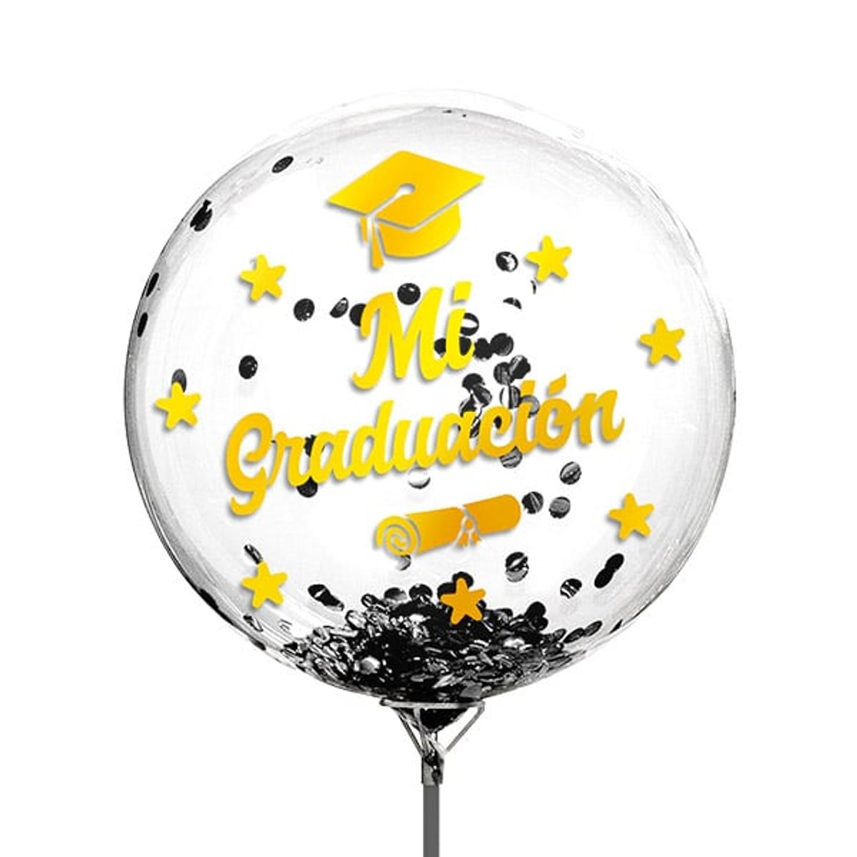 GENERICO - GLOBO BURBUJA CONFETTI MI GRADUACION X1 UNI