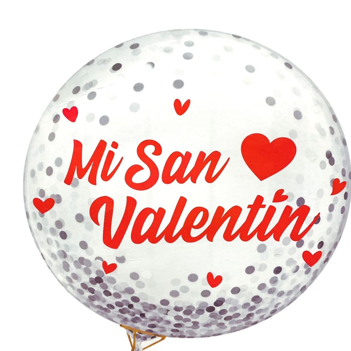 GENERICO - GLOBO BURBUJA CONFETTI MI SAN VALENTIN X1 UNI