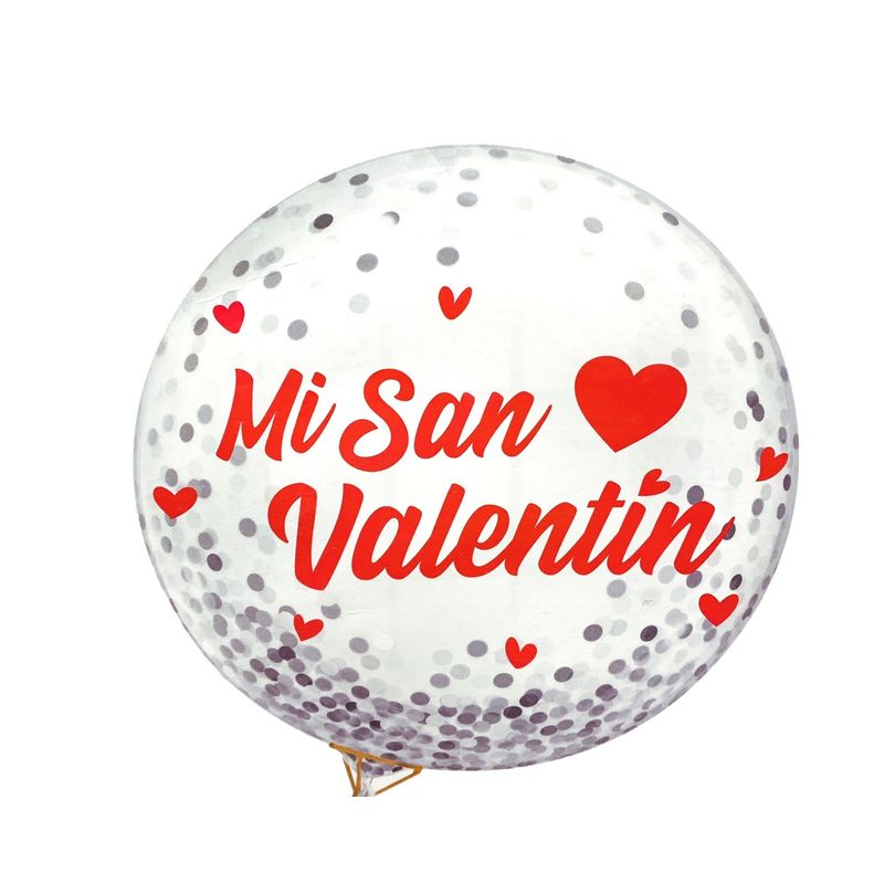 GENERICO - GLOBO BURBUJA CONFETTI MI SAN VALENTIN X1 UNI