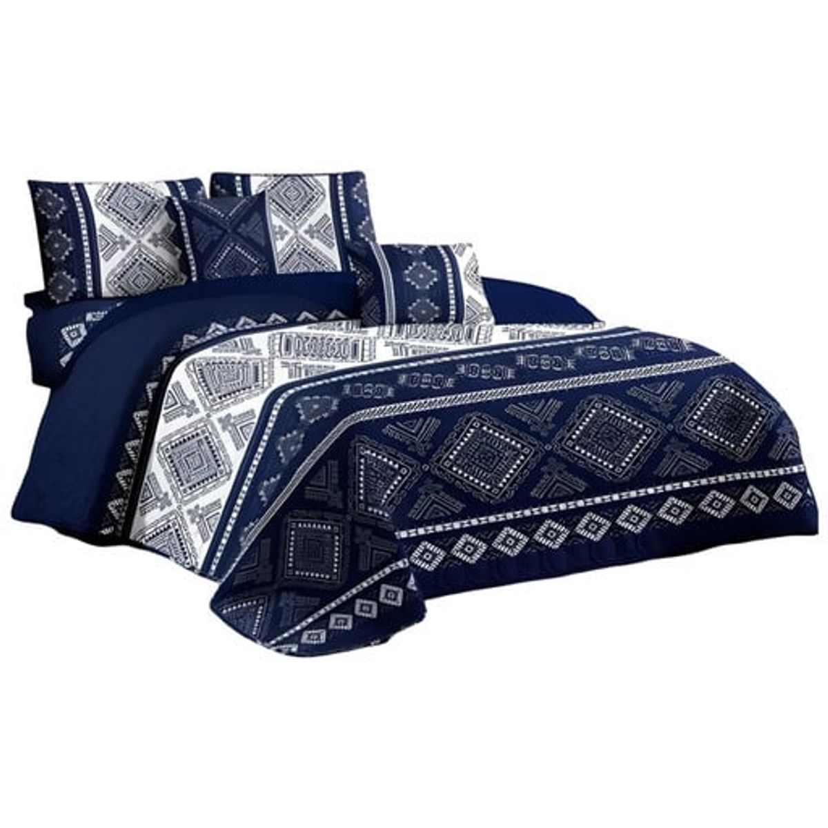 GENERICO - JUEGO DE CUBRECAMA QUILT DELGADO MAS SABANAS KING