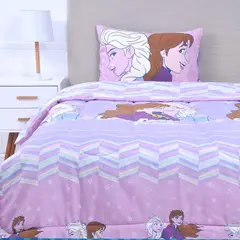 MASHINI - Cobertor Plumón Cubrecama Reversible 1.5 Plaza Diseño Frozen 2