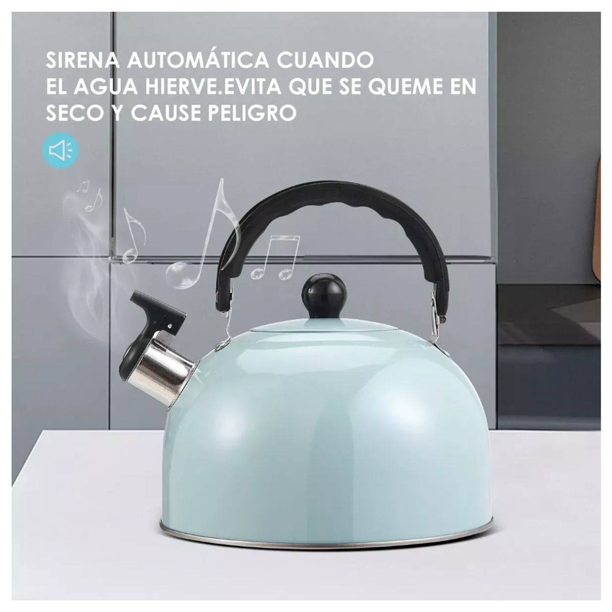 GENERICO - Tetera Silbante Para Estufa Hervida Agua Acero Inoxidable 3l