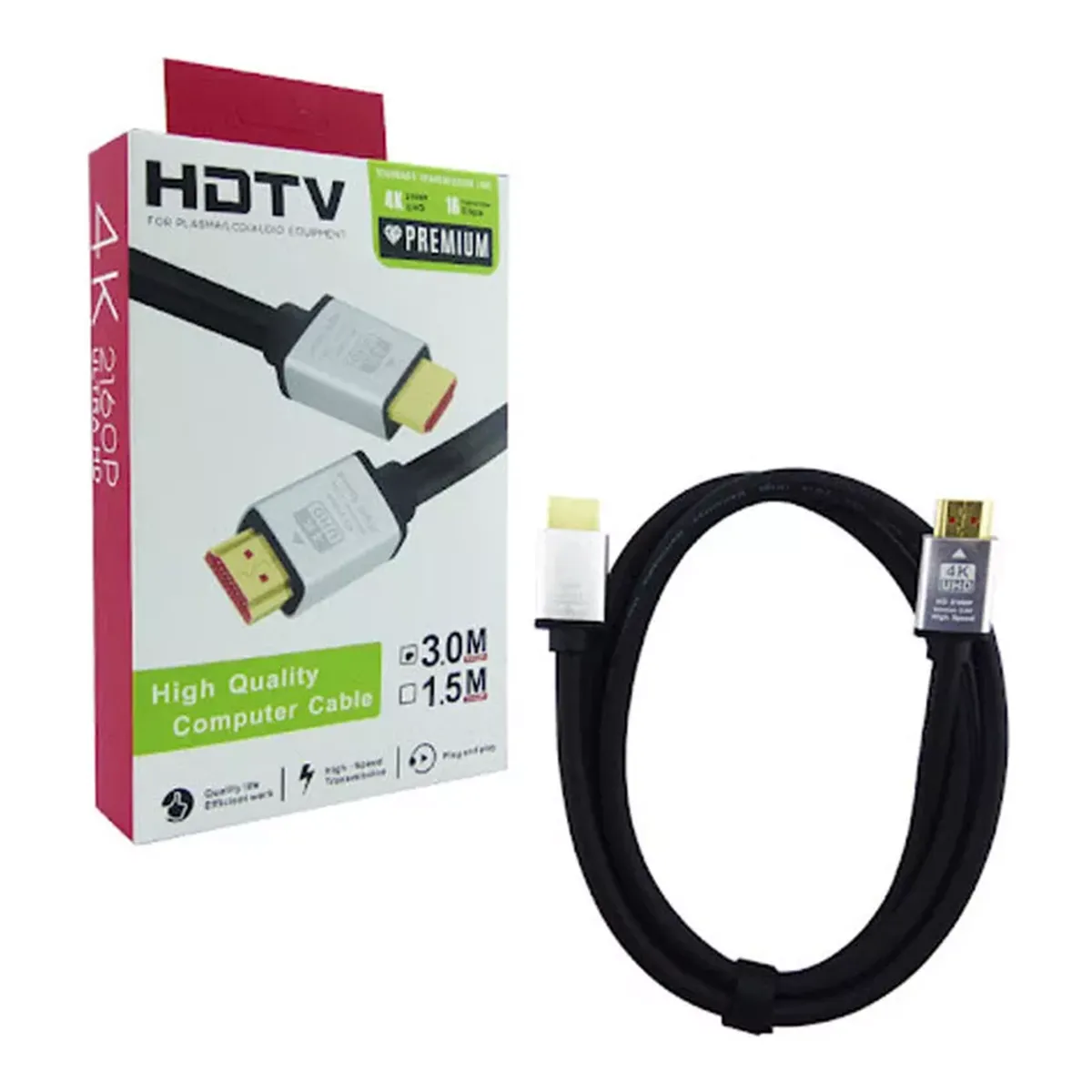 GENERICO - Cable Video Audio Compatible Con Hdmi 2.0 4k 3m