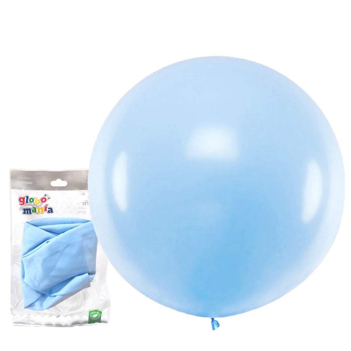 GENERICO - GLOBO PINATA R36 CHROME CELESTE PASTEL X1 UNI