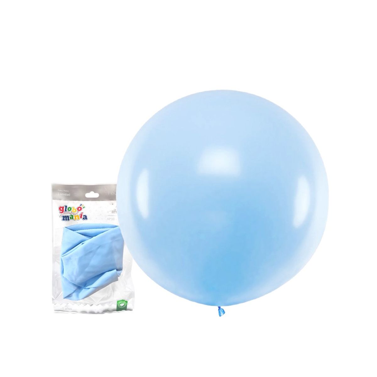 GENERICO - GLOBO PINATA R36 CHROME CELESTE PASTEL X1 UNI