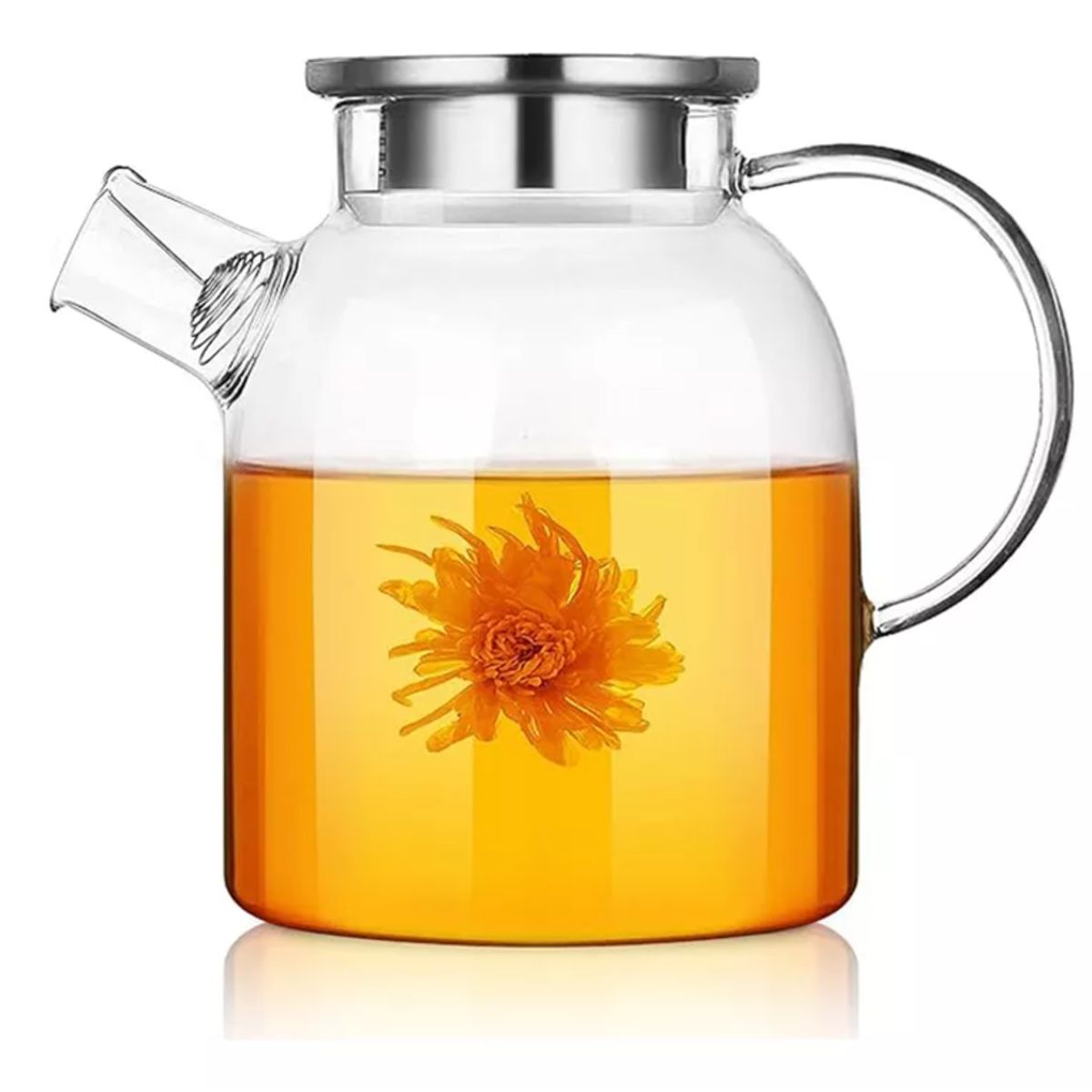 GENERICO - Tetera Té Vidrio Borosilicato Resistente Calor/frío 1,5 Lt