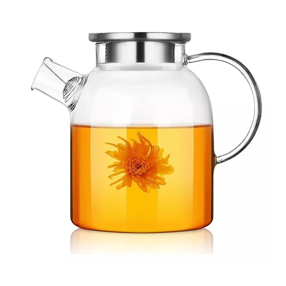 GENERICO - Tetera Té Vidrio Borosilicato Resistente Calor/frío 1,5 Lt