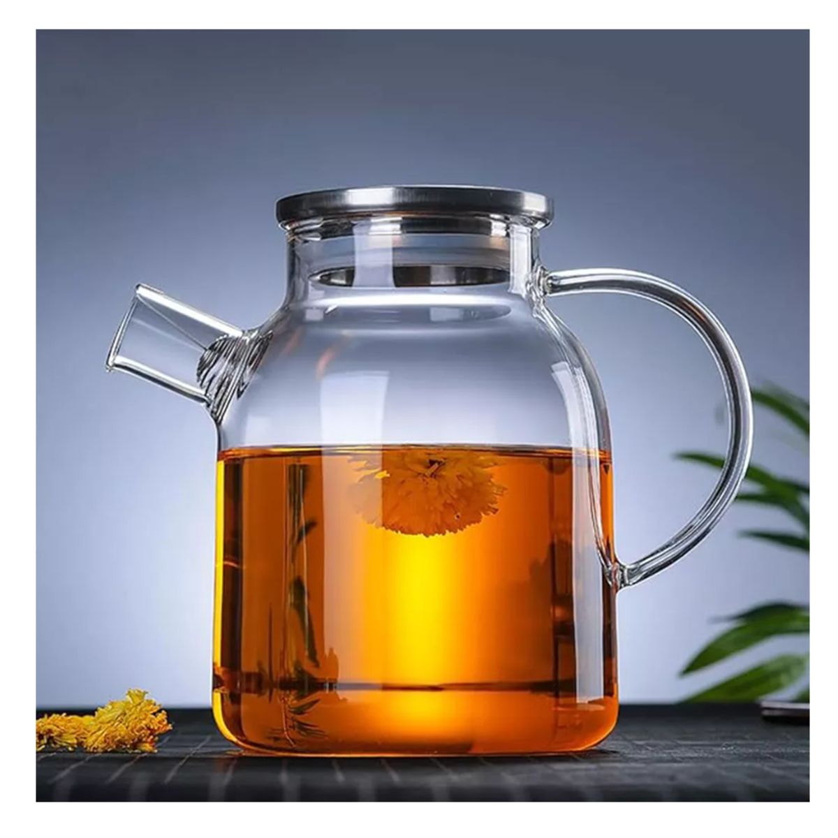 GENERICO - Tetera Té Vidrio Borosilicato Resistente Calor/frío 1,5 Lt