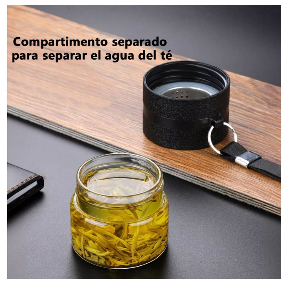 GENERICO - Botella Infusor Vidrio Borosilicato Infusión Separado De Té