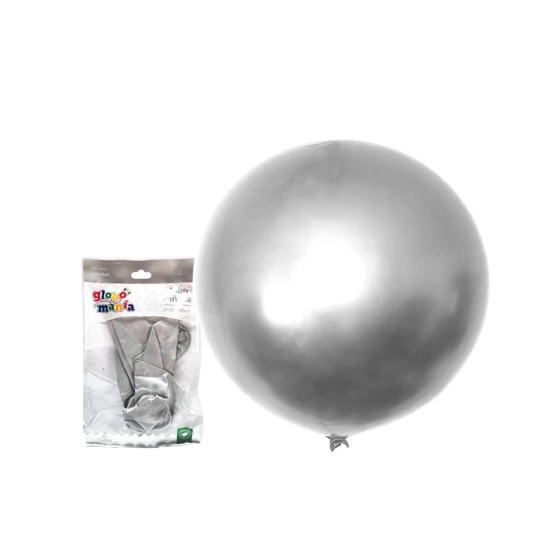 GENERICO - GLOBO PINATA R36 CHROME PLATEADO X1 UNI
