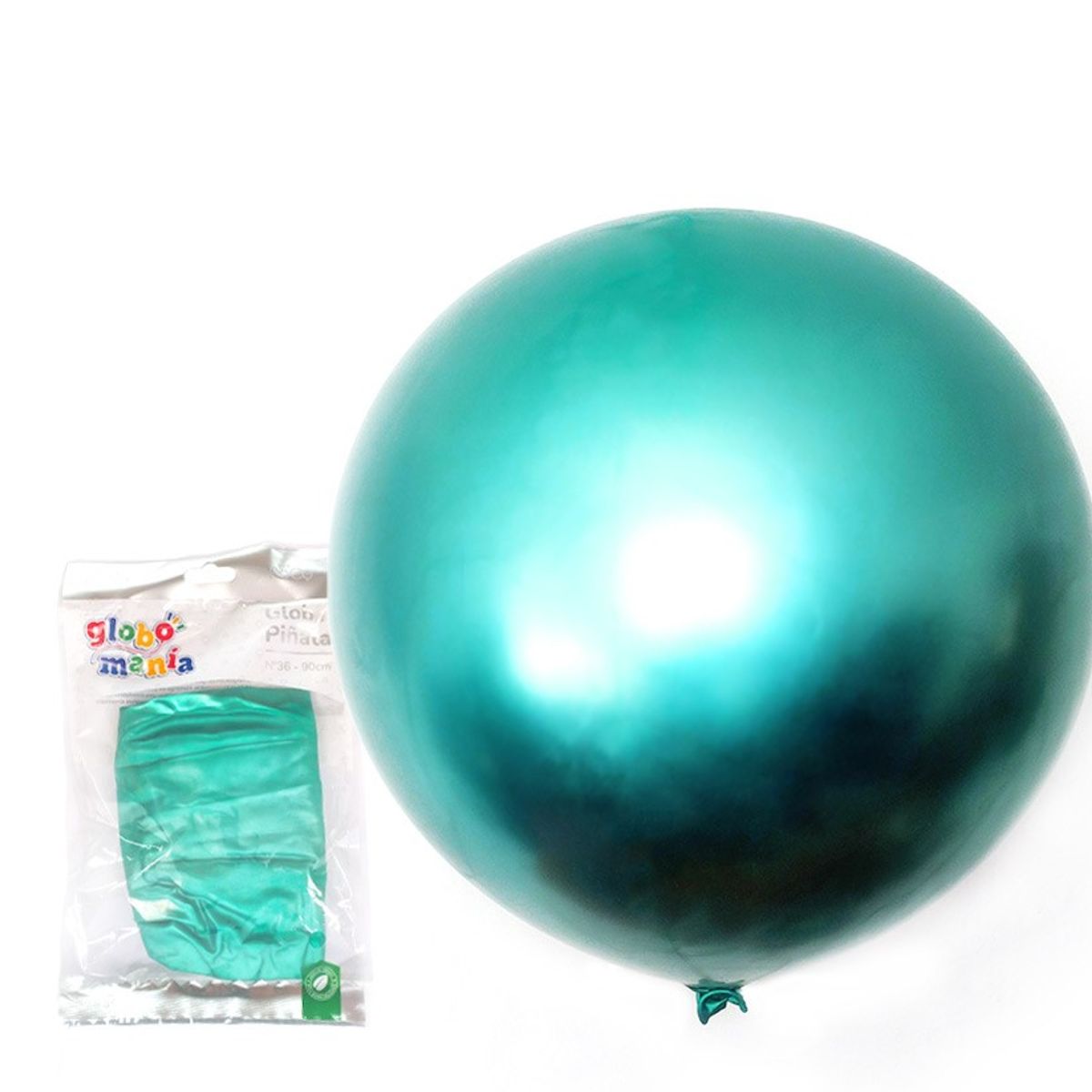 GENERICO - GLOBO PINATA R36 CHROME VERDE X1 UNI
