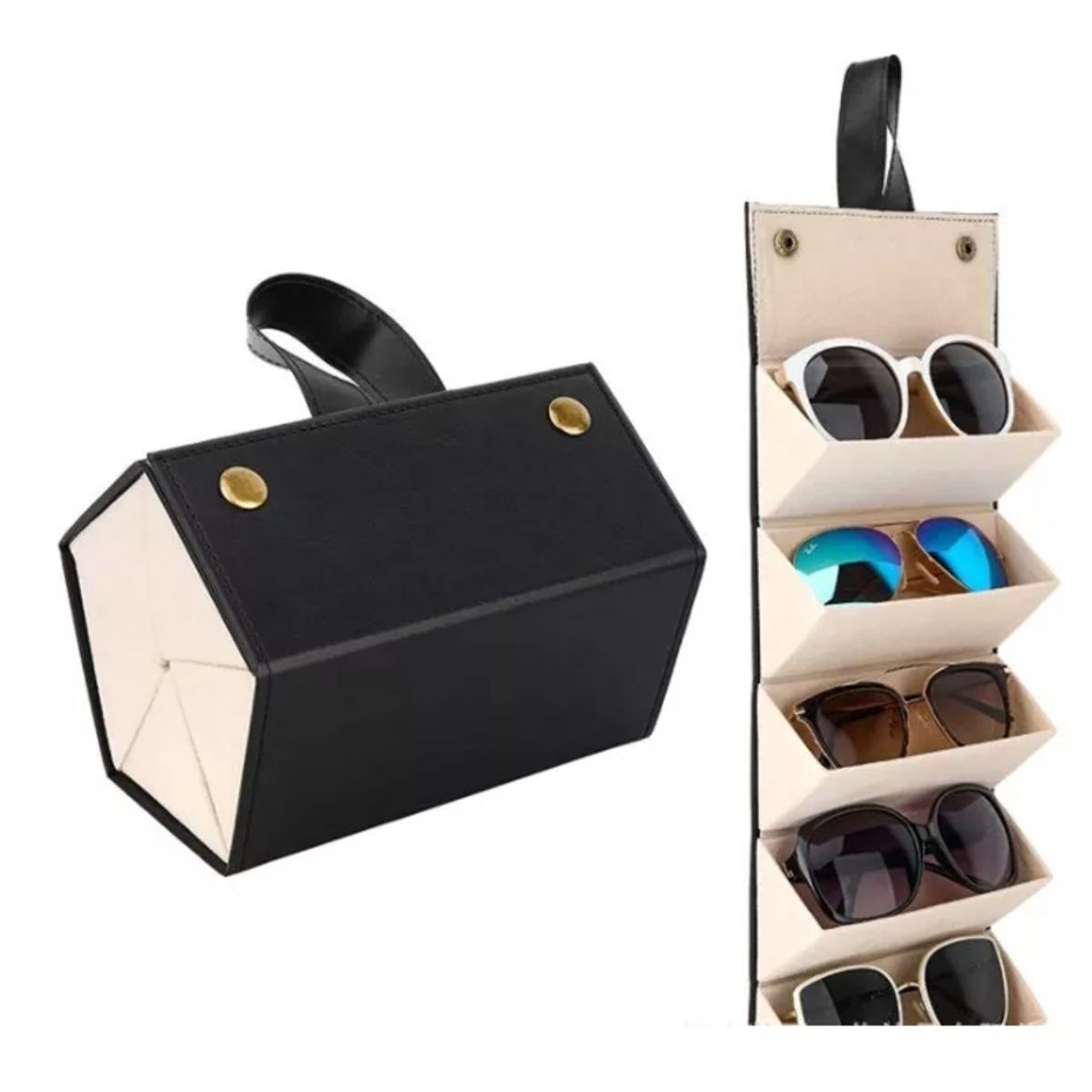 GENERICO - Organizador Lentes De Sol Gafas Plegable 6 Compartimientos