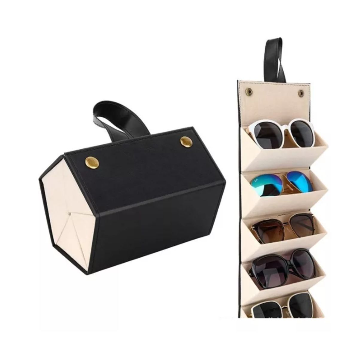 GENERICO - Organizador Lentes De Sol Gafas Plegable 6 Compartimientos