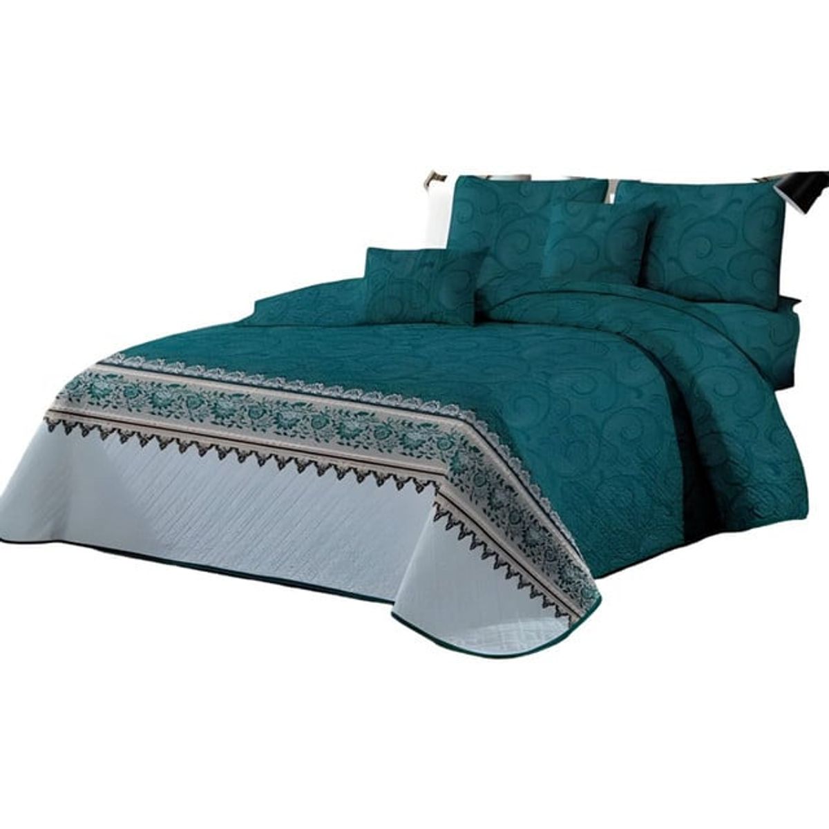 GENERICO - CUBRECAMA QUILT MAS JUEGO DE SABANAS KING