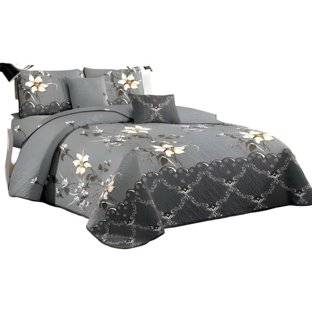 GENERICO - CUBRECAMA QUILT MAS JUEGO DE SABANAS 2 PLAZA