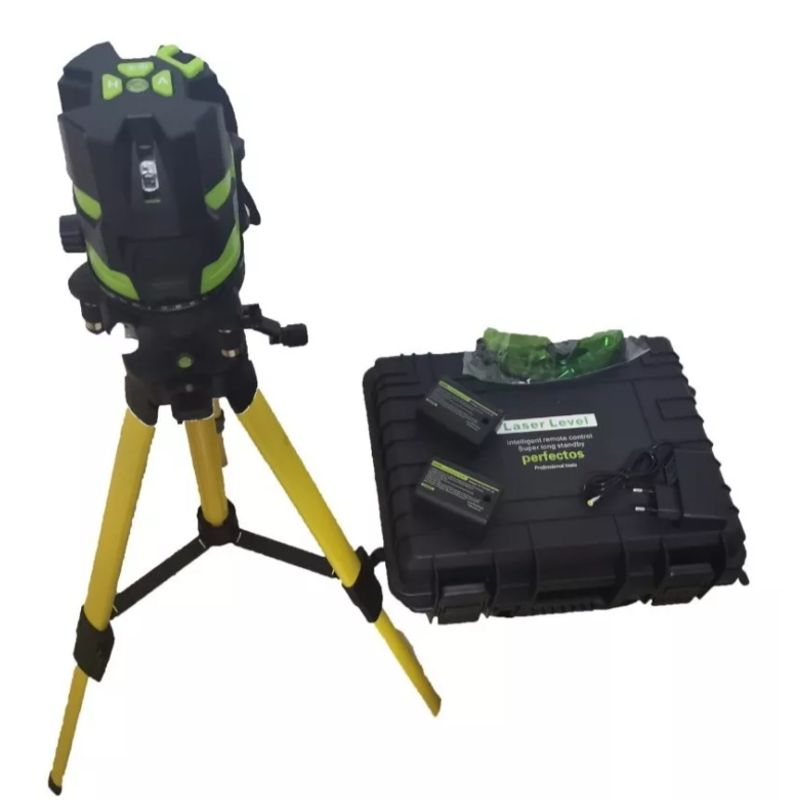 GENERICO - Nivel Laser 5 Líneas Verde Profesional / Trípode Base