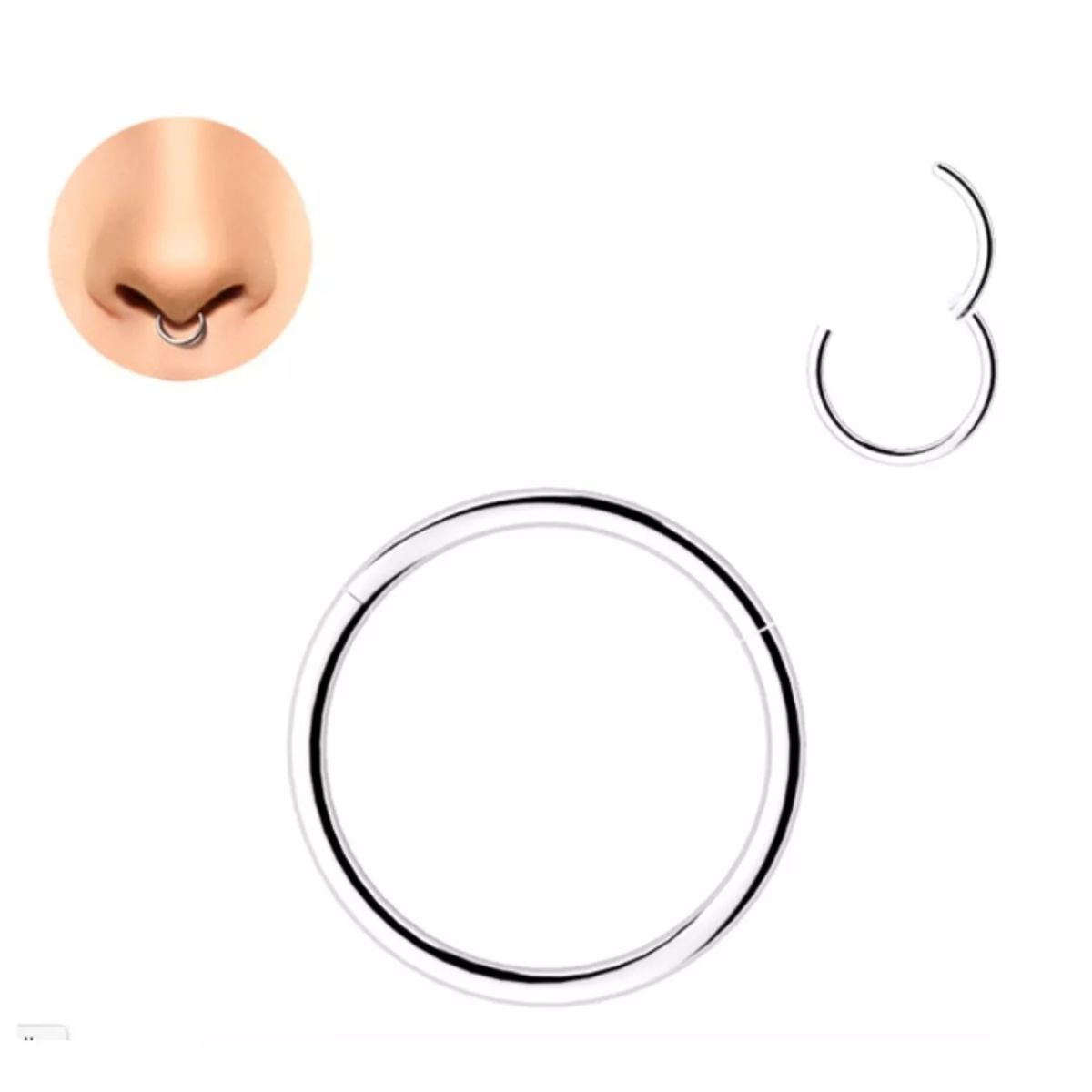 GENERICO - Piercing Argolla Segmento Acero 316 L Arn-ac 1,2x10mm 1 Un
