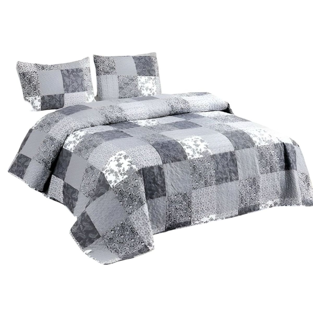 GENERICO - CUBRECAMA QUILT MAS JUEGO DE SABANAS 2 PLAZA