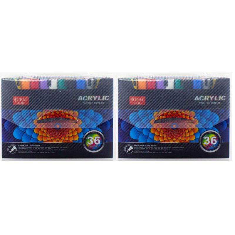 GENERICO - 2 Set Lapices acrilicos Jupai 36 colores 4mm