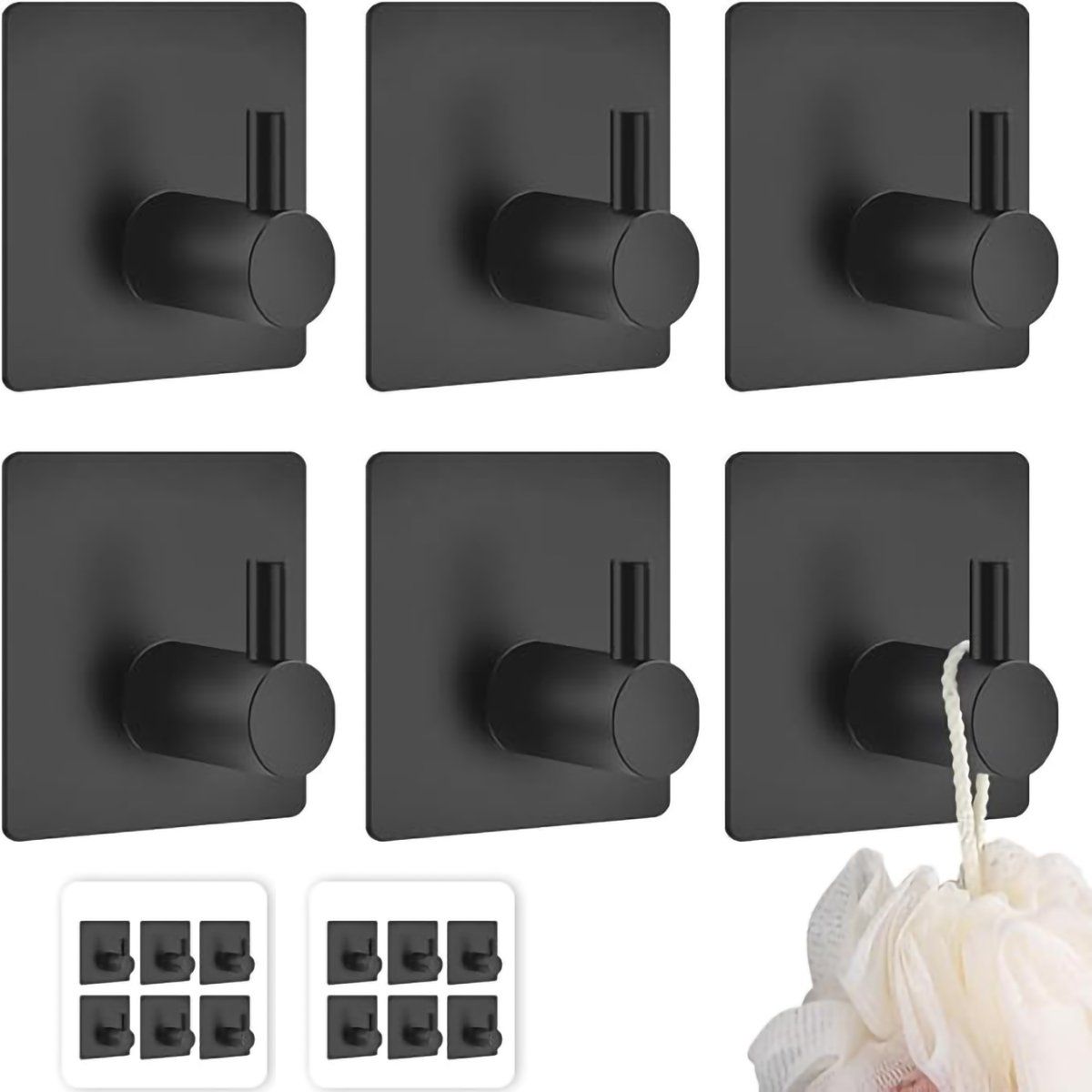 GENERICO - Ganchos De Baño Para Pared 304 Acero Inoxidable 12 Piezas